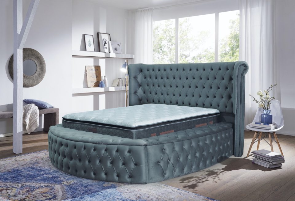 Pat catifea, saltea inclusă și sistem rabatabil pentru depozitare, DELUXE – Model Wisconsin