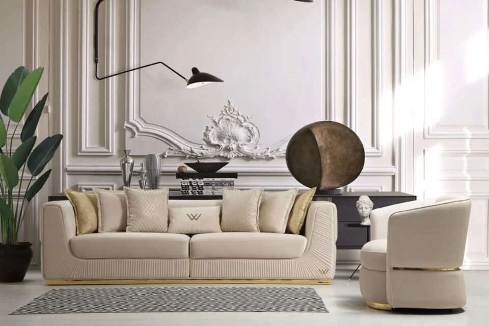 Set Canapele Lux Malcom pentru living, design rotunjit – Colecția Angel