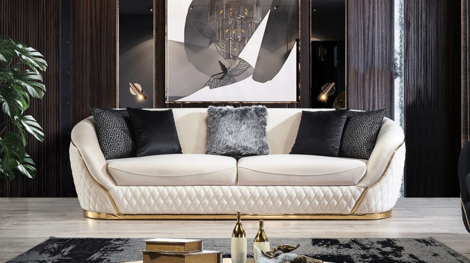 Set Canapele Lux Malcom pentru living, design rotunjit – Colecția Bewerly