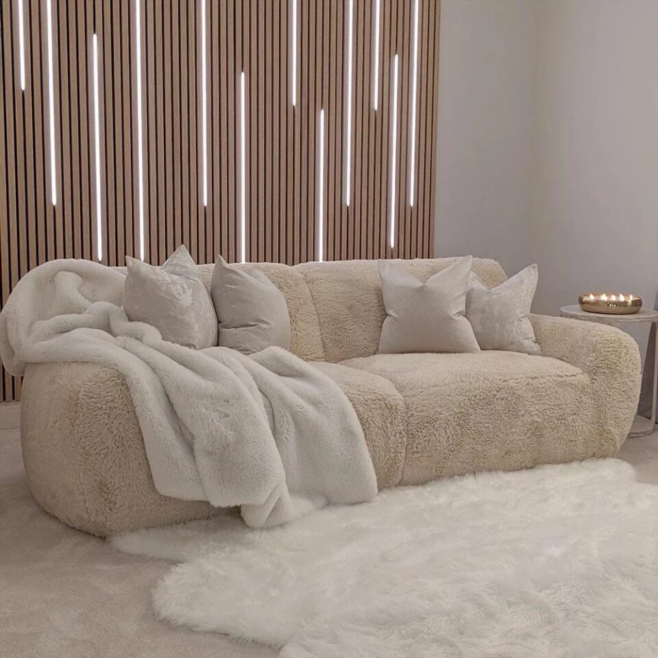 Set Canapele Lux Bucle pentru living, design rotunjit – Colecția Panda