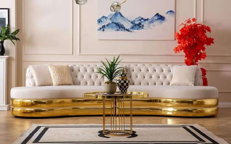 Set Canapele Lux Malcom pentru living, design rotunjit – Colecția Paris